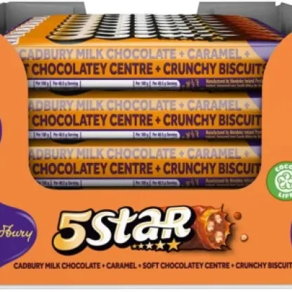 Cadbury 5-Star Caramel Milk Chocolate Bars  (32 x 48.5 g)